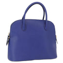CELINE Hand Bag Leather Blue Gold Auth gh1466-1