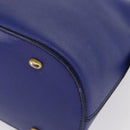 CELINE Hand Bag Leather Blue Gold Auth gh1466-11