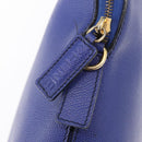 CELINE Hand Bag Leather Blue Gold Auth gh1466-14