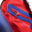 CELINE Hand Bag Leather Blue Gold Auth gh1466-19