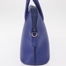 CELINE Hand Bag Leather Blue Gold Auth gh1466-4