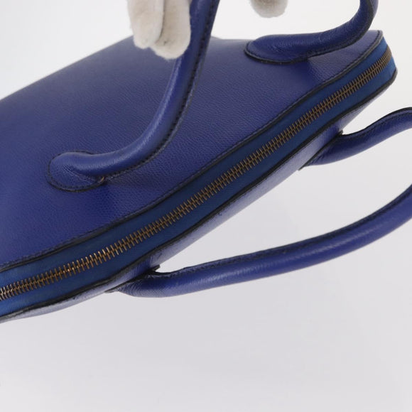 CELINE Hand Bag Leather Blue Gold Auth gh1466