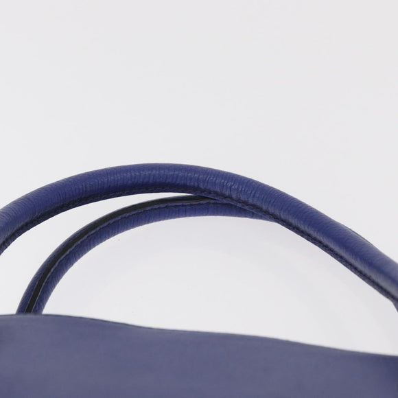 CELINE Hand Bag Leather Blue Gold Auth gh1466