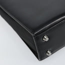 Christian Dior Hand Bag Leather Black Silver Auth gh1468-11