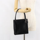 Christian Dior Hand Bag Leather Black Silver Auth gh1468-24