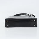 Christian Dior Hand Bag Leather Black Silver Auth gh1468-9