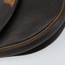 Christian Dior Shoulder Bag Leather Brown Gold Auth gh1469-15