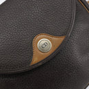 Christian Dior Shoulder Bag Leather Brown Gold Auth gh1469-17