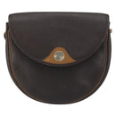 Christian Dior Shoulder Bag Leather Brown Gold Auth gh1469-13