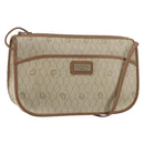 Christian Dior Honeycomb Canvas Shoulder Bag PVC Beige Gold Auth gh1470-1