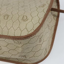 Christian Dior Honeycomb Canvas Shoulder Bag PVC Beige Gold Auth gh1470-12