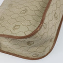 Christian Dior Honeycomb Canvas Shoulder Bag PVC Beige Gold Auth gh1470-13