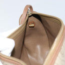 Christian Dior Honeycomb Canvas Shoulder Bag PVC Beige Gold Auth gh1470-17