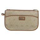 Christian Dior Honeycomb Canvas Shoulder Bag PVC Beige Gold Auth gh1470-2