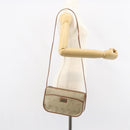 Christian Dior Honeycomb Canvas Shoulder Bag PVC Beige Gold Auth gh1470-20