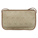 Christian Dior Honeycomb Canvas Shoulder Bag PVC Beige Gold Auth gh1470-3