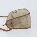 Christian Dior Honeycomb Canvas Shoulder Bag PVC Beige Gold Auth gh1470-5
