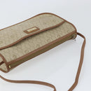 Christian Dior Honeycomb Canvas Shoulder Bag PVC Beige Gold Auth gh1470-6