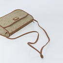 Christian Dior Honeycomb Canvas Shoulder Bag PVC Beige Gold Auth gh1470-7
