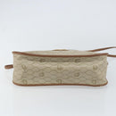 Christian Dior Honeycomb Canvas Shoulder Bag PVC Beige Gold Auth gh1470-9