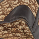 Christian Dior Trotter Canvas Boston Bag Brown Gold Auth gh1472-13