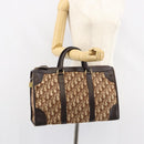 Christian Dior Trotter Canvas Boston Tasche Braun Gold Auth gh1472-21