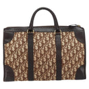 Christian Dior Trotter Canvas Boston Bag Brown Gold Auth gh1472-3