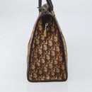 Christian Dior Trotter Canvas Boston Tasche Braun Gold Auth gh1472-3