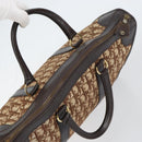 Christian Dior Trotter Canvas Boston Tasche Braun Gold Auth gh1472-6