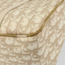 Christian Dior Trotter Canvas Romantic Tote Bag PVC Beige Silver Auth gh1473-9
