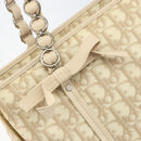 Christian Dior Trotter Canvas Romantic Tote Bag PVC Beige Silver Auth gh1473-10