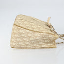 Christian Dior Trotter Canvas Romantic Tote Bag PVC Beige Silver Auth gh1473-3