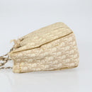 Christian Dior Trotter Canvas Romantic Tote Bag PVC Beige Silver Auth gh1473-4