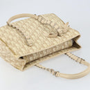 Christian Dior Trotter Canvas Romantic Tote Bag PVC Beige Silver Auth gh1473-6