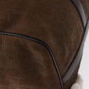 Christian Dior Trotter Canvas Boston Bag Brown Gold Auth gh1476-12