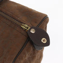 Christian Dior Trotter Canvas Boston Bag Brown Gold Auth gh1476-14