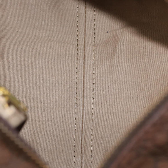 Christian Dior Trotter Canvas Boston Bag Brown Gold Auth gh1476