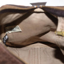 Christian Dior Trotter Canvas Boston Bag Brown Gold Auth gh1476-17