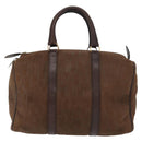 Christian Dior Trotter Canvas Boston Bag Brown Gold Auth gh1476-2