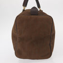 Christian Dior Trotter Canvas Boston Bag Brown Gold Auth gh1476-4