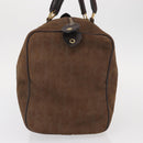Christian Dior Trotter Canvas Boston Bag Brown Gold Auth gh1476-5