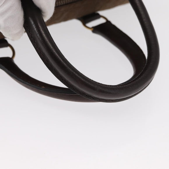 Christian Dior Trotter Canvas Boston Bag Brown Gold Auth gh1476