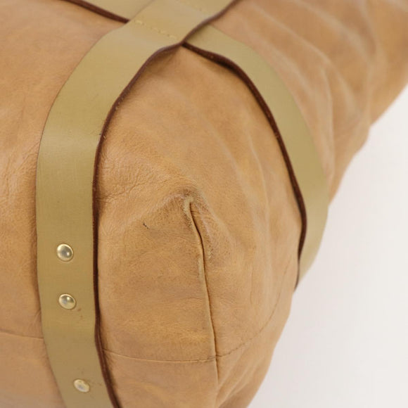 Chloe Tote Bag Leather Beige Gold Auth gh1477