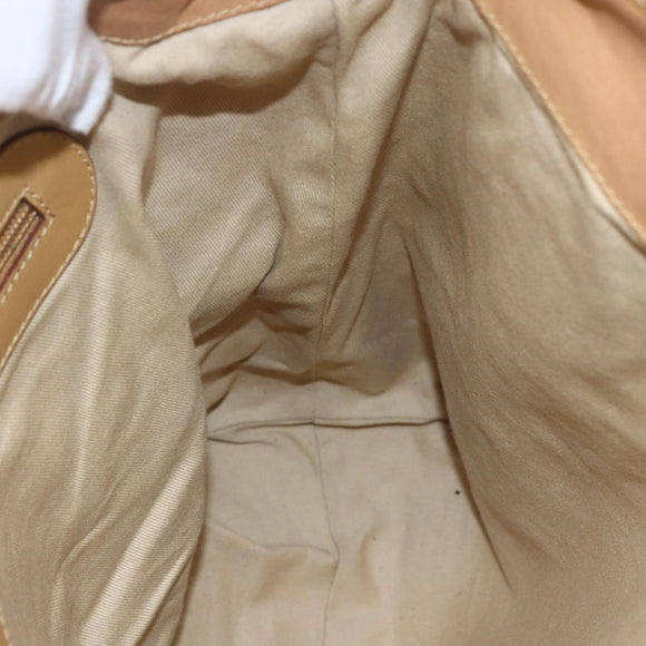 Chloe Tote Bag Leather Beige Gold Auth gh1477