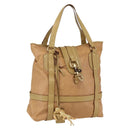 Chloe Tote Bag Leather Beige Gold Auth gh1477-1