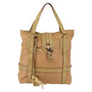 Chloe Tote Bag Leather Beige Gold Auth gh1477-13