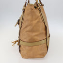 Chloe Tote Bag Leather Beige Gold Auth gh1477-4