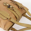 Chloe Tote Bag Leather Beige Gold Auth gh1477-6