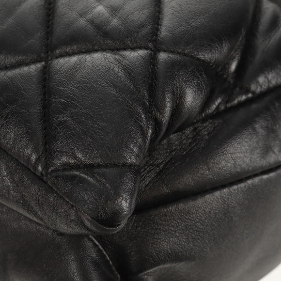 Salvatore Ferragamo Chain Vala Shoulder Bag Leather Black Gold Auth gh1480