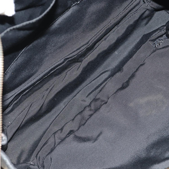 Salvatore Ferragamo Chain Vala Shoulder Bag Leather Black Gold Auth gh1480